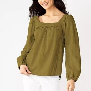 Sonoma NWT Square Neck Blouse L